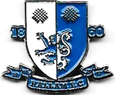 A blue and white shield with a lion and text

Description automatically generated