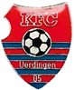 A red and blue badge with a football ball

Description automatically generated