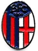 A red and blue striped emblem

Description automatically generated