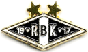 A black and white badge with stars

Description automatically generated