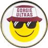 A round button with a smiley face and sunglasses

Description automatically generated