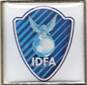 A blue and white badge with a football ball and wings

Description automatically generated