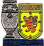 A metal badge with a lion and shield

Description automatically generated